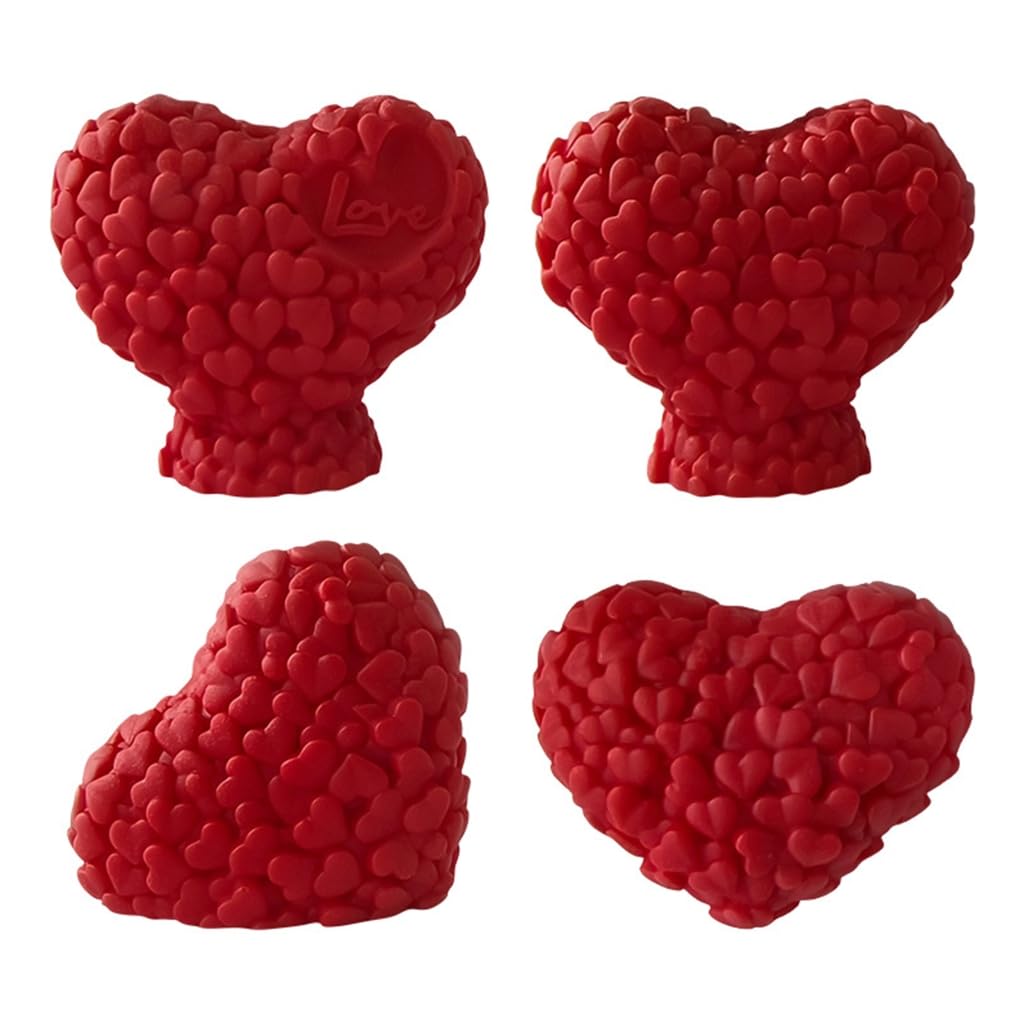 Stampi In Silicio A Forma Di Cuore Per Candele 3D - Set Per Candele Profumate Fai Da Te, 8,7x8,5x6,8 Cm, San Valentino