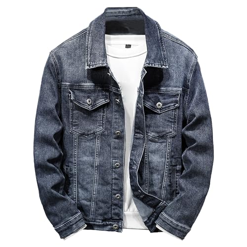 Manteau en denim ajusté pour éviter l'effet rigide veste de camion en coton souple homme