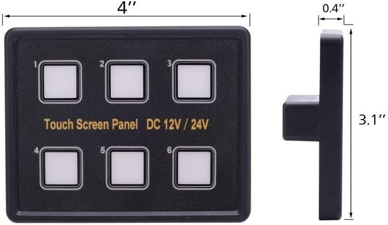 Applies to 12/24V 6 Gang Touch Screen Switch Panel with Power Button Control Box For Car Marine Boat