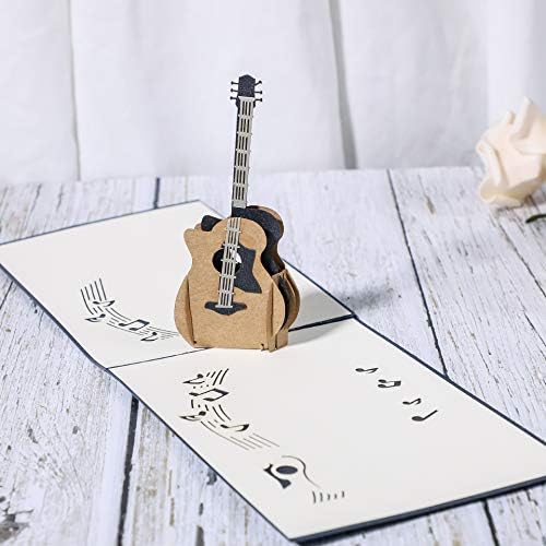 yaartz 3D Pop up Card Greeting Card with Envelope and Note Tag-All Occasion Cards-Guitar