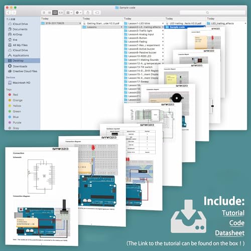 Smraza Ultimate Starter Kit with Tutorial, Breadboard Holder, Jumper Wires, Resistors, DC Motor Compatible with Arduino R3 Project Compatible with Mega 2560 Compatible with Nano - Image 7