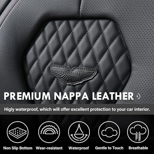 Image of Coverado Seat Covers, Car Seat Covers Front Seats, Black Car Seat Cover, Waterproof Car Seat Covers, Car Seat Cushion, Front Car Seat Covers Leatherette Car Seat Protector Universal Fit Most Cars