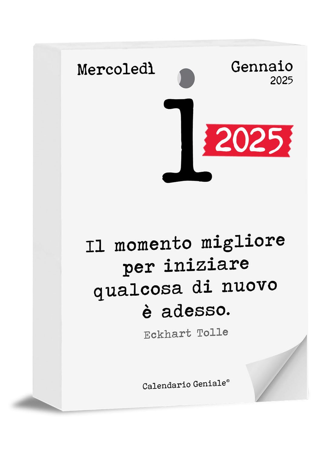 Calendario Geniale 2025 The First and the Original. Philosophical Gift Idea. Organic Table Calendar with Gift Box. Daily Philosophical Phrases. Digital Bonus. Insert 10 x 14 cm