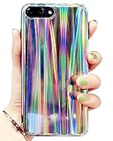 J.west iPhone 7 Plus/8 Plus Case Psychedelic Rave Holographic Iridescent Shockproof Sparkle Bling Glitter Shiny Cover Laser Beam Thin Soft TPU Protective Case for iPhone 7 Plus/8 Plus, Colorful