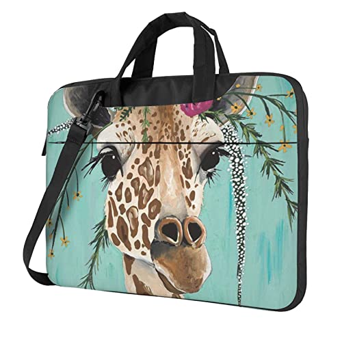 Sacoche ordinateur 13 à 15.6 pouces girafe florale pour PC portable