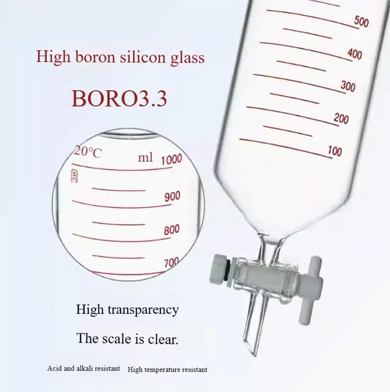 Bottiglia for estrazione da laboratorio in vetro da 1000 ml con imbuto estrattore a getto-1pz