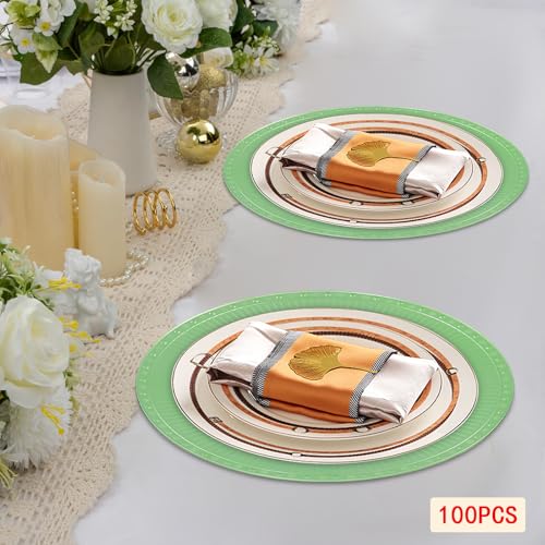 100 Platos Decorativos Redondos de Plástico 13" miniatura 5