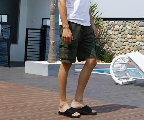 Image of ONCAI Mens Sandals Adjustable Straps Orthotic Plantar Fasciitis Open Toe Athletic Sport Slides with Soft Comfy Arch Support Footbed Size 7.5-15