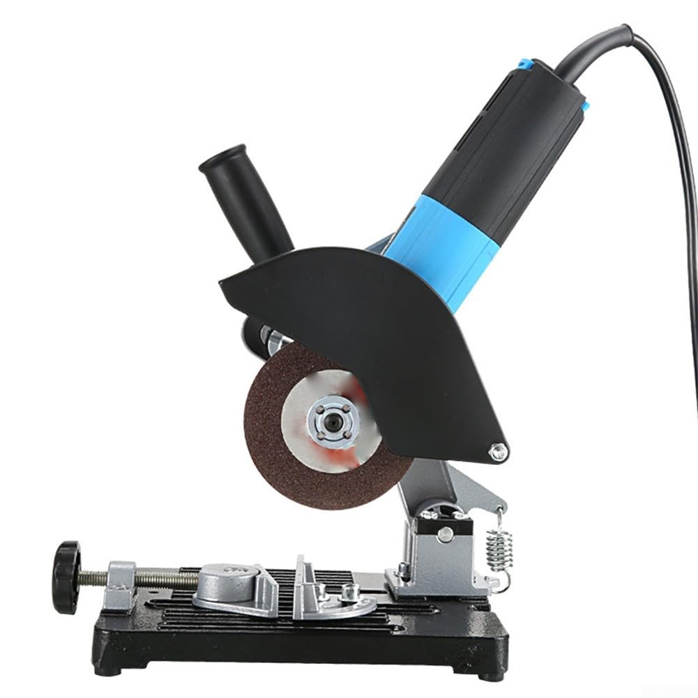 Supporto per smerigliatrice angolare con base in ghisa, supporto regolabile per smerigliatrici da 100 mm e 125 mm, stazione di taglio stabile, per metallo, legno, PVC, nero
