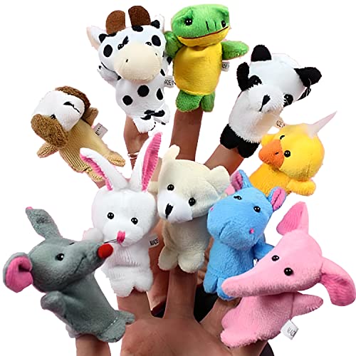 Retoo 10 Marionetas De Dedo Animales, Marionetas De Mano Set Marionetas De Animales Juguetes Muñecas Lindas para Niños, Suave Títere De Dedo, Finger Puppet, Regalo para Fiesta Cumpleaños