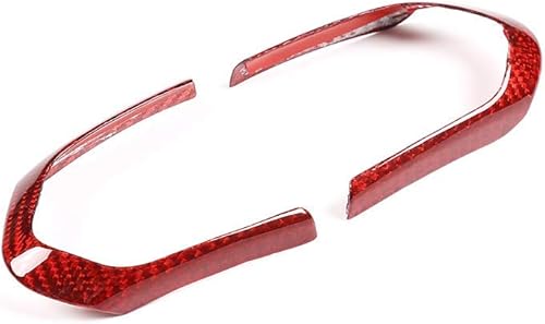 Miniatura 2 de YIWANG Rojo de fibra de carbono real coche volante botón marco ajuste para BMW F20 F22 F21 F30 F32 F33 F36 F06 F12 F13 X5 F15 X6 F16 M-Sport Auto