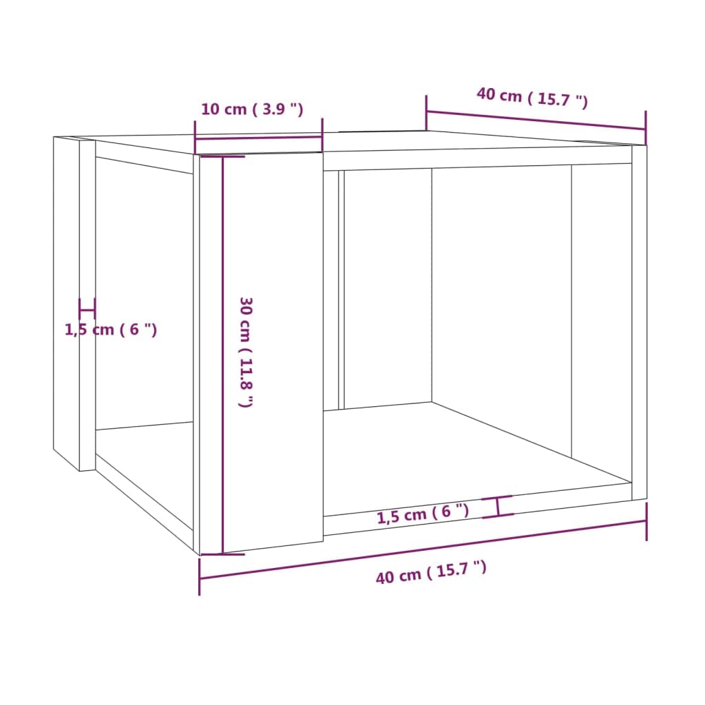 Couchtisch Räuchereiche 40x40x30 cm Holzwerkstoff, Couchtisch, Wohnzimmertisch, Beistelltisch - für Wohnzimmer und Büro - Mittelpunkt für Ihr Zuhause
