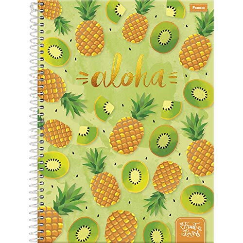 Caderno de 10 Matérias Capa Dura, Pacote com 4 Cadernos, 200 folhas, Cores Sortidas, Foroni, Modelo