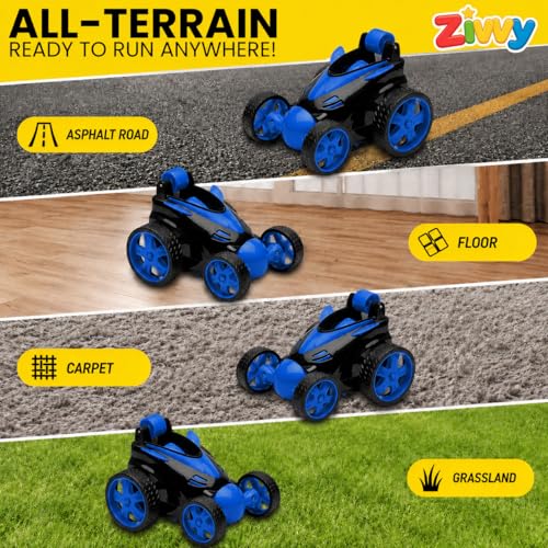 Image of Blue 360 Rotating & Rolling Stunt Car Toy | Spin, Stunt, Flip Functions | Remote Control Stunt Car Toy for Kids | Toys for Boys 7-14 Years | Birthday Gift for Kids