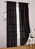 Elegant Comfort See Through Voile Panel/Curtains/Drapes;40w X 84L :Two Panels Per Package Black