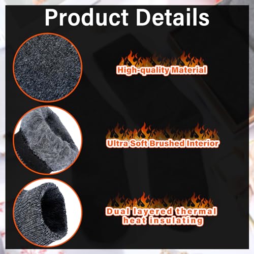 Handepo 20 Pairs Men's Wool Socks Bulk Thermal Winter Thick Cozy Interior Warm Boot Socks Gift for Women Men Christmas3