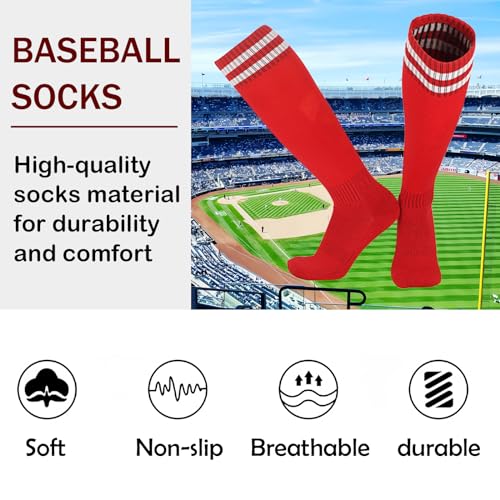 Kids Baseball or Softball Socks and Belt Combo Set Softball Knee Socks High Tube Soccer Socks for Youth Boys Girls2