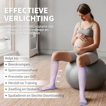CAMBIVO Compressiekousen voor Vrouwen, Stijlvolle Kniehoge Kousen met Gegradeerde Compressie 15-20 mmHg, Modieuze Hardloopkousen voor Sport, Yoga, Workouts, Reizen, Zwangerschap, Werk, Verpleging
