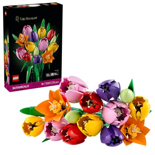 Image of LEGO Botanicals Tulip Bouquet - Flower Decor Building Kit for Adults - Gift Idea - 11501