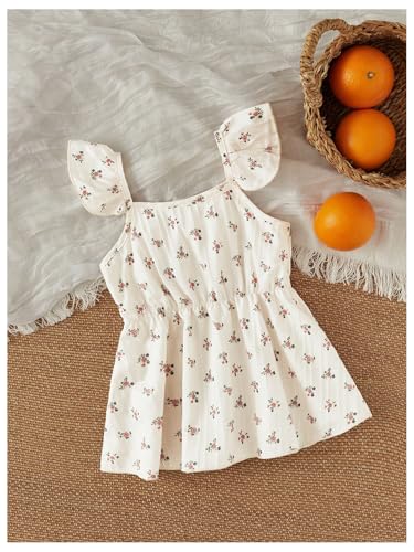WDIRARA Toddler Girl's Floral Ruffle Cap Sleeve Blouse Cute Peplum Tops2