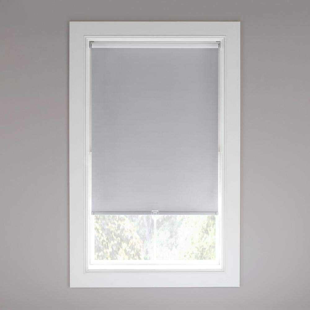 STYLEWELLCut-to-Size Taupe Cordless Blackout Fabric Roller Shade 37.25 in. W x 72 in. L