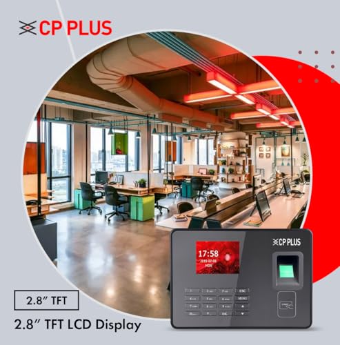 Image of CP PLUS Fingerprint Time and Attendance Machine | Biometric System with ID Card & Password Access | Built-in Battery | Fast Recognition ≤1.5s | USB, TCP /IP | 1000 Users | CP-VTA-F1043