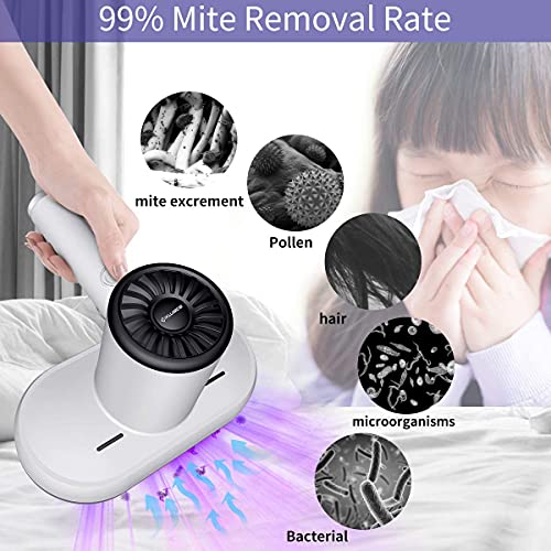 Exmate Huisstofmijt Stofzuiger, Matrasstofzuiger met Ultraviolet Licht,HEPA-filter, Doodt Effectief Bacteriën, Huisstofmijt en Allergenen, Zeer Geschikt Voor Matrassen, Dekens, Kussens, Banken enz - Image 6