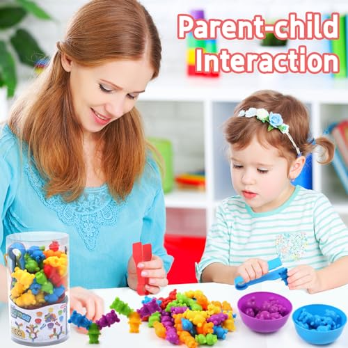 Image of UNIQUE KIDS Stacking Mouse Counting and Matching Game with Sorting Cups - Educational Montessori Toy for Color Classification, Sensory Development, and Learning for Toddlers and Preschoolers Age 3+