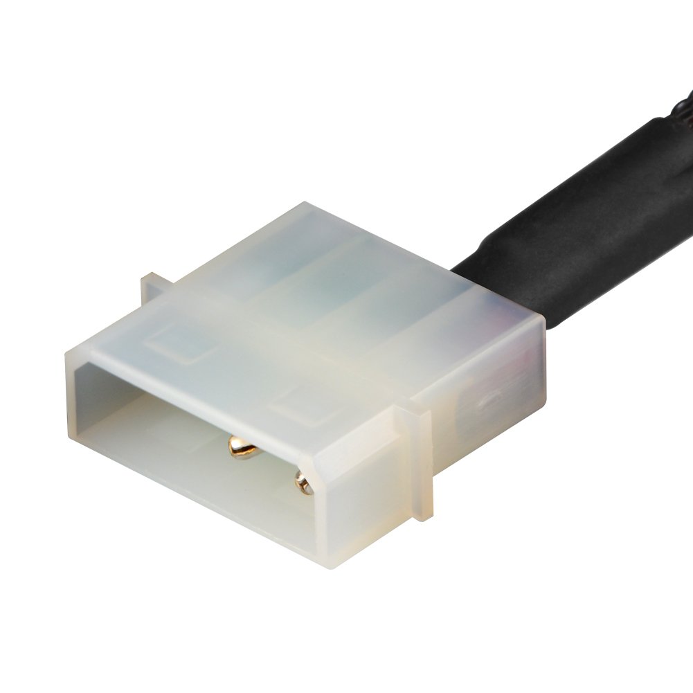J&D 4-pinowy kabel dzielacza mocy Molex do wentylatora 2-pack, do 4-pinowych wentylatorów chłodzących komputerowe, 30 cm