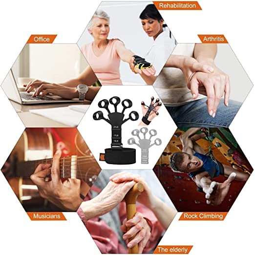 Kesig® Finger Stronger Hand Grip Stronger, Grip Strength Trainer, 6 Resident Level Finger Exercise and Hand Strong, Finger Flexian Extension Training Multi Kesig® Finger Stronger Hand Grip Stronger, Grip Strength Trainer, 6 Resident Level Finger Exercise and Hand Strong, Finger Flexian Extension Training Multi