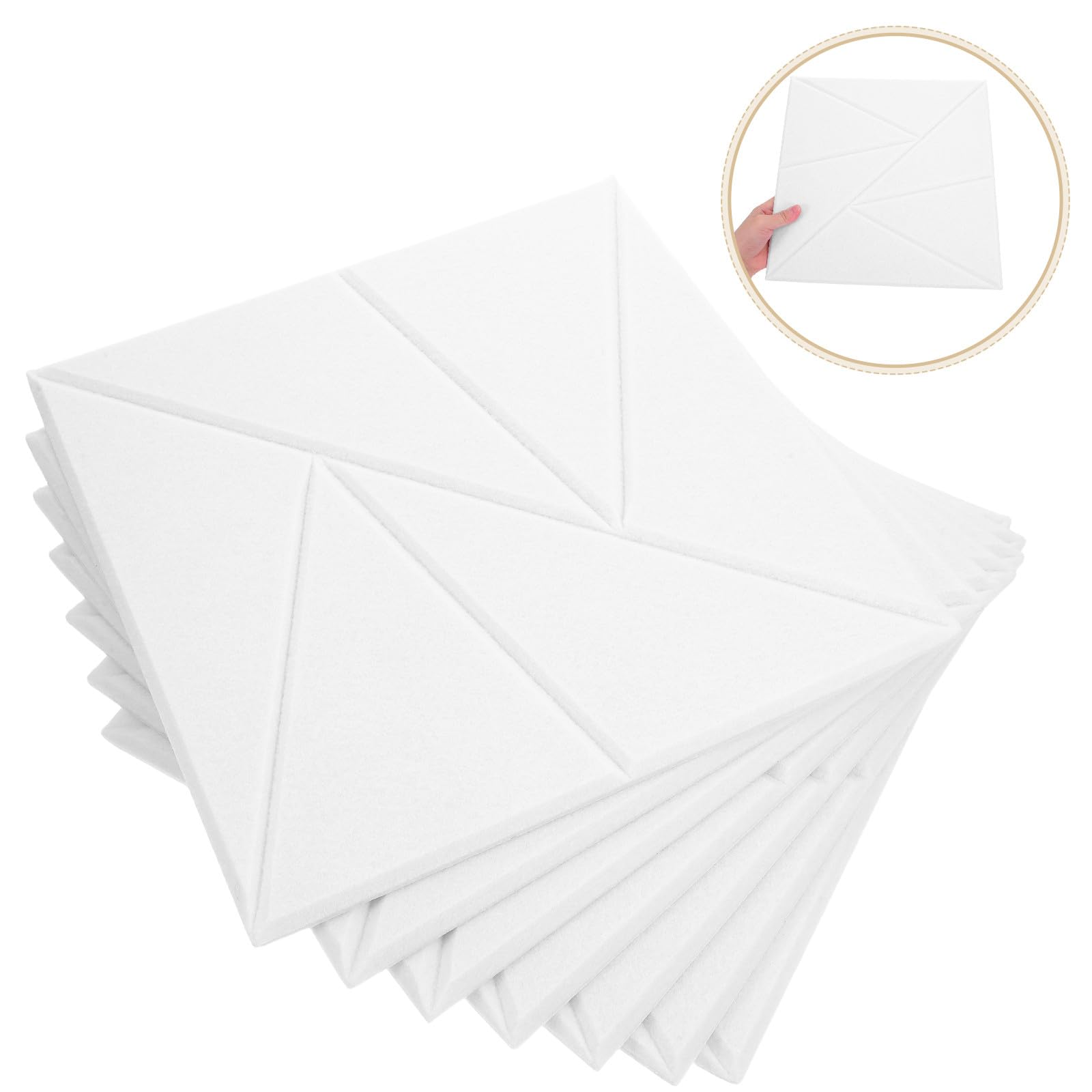 Toyvian Pannelli Insonorizzanti Bianco in Poliestere Autoadesivi e Adattamento Flessibile alle Pareti Confezione da 12 30x30cm Alta Densità per Studio