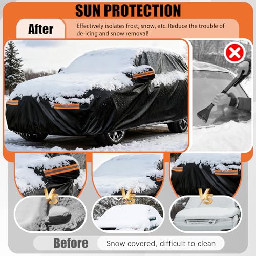 Car Cover for Lexus RX350/350 F Sport/350L/450h/RX 450hL/450h F Sport/350h/450h+,Thickened Cover for Lexus 2010-2015,Custom Fit Snow Hail Dust Sun Protection SUV Cover,Winter Outdoor Cover&Door Zipper - Image 4