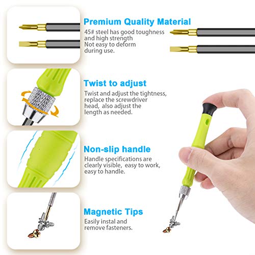 Small Screwdriver Sets, Precision Mini Screwdrivers Set Repair Tool Bit Kit with 6PCS Flat Phillips Pentalobe Triwing Y for Eyeglass Watch Jewelers Laptop Computer Macbook Electronic