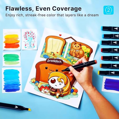 Image of Mini Thermal Printer with Rolls and Markers for Kids & Adults | Portable Inkless Printing Machine with Bluetooth Connectivity for Labels, Notes, Photos and Lists on Android & iOS Devices