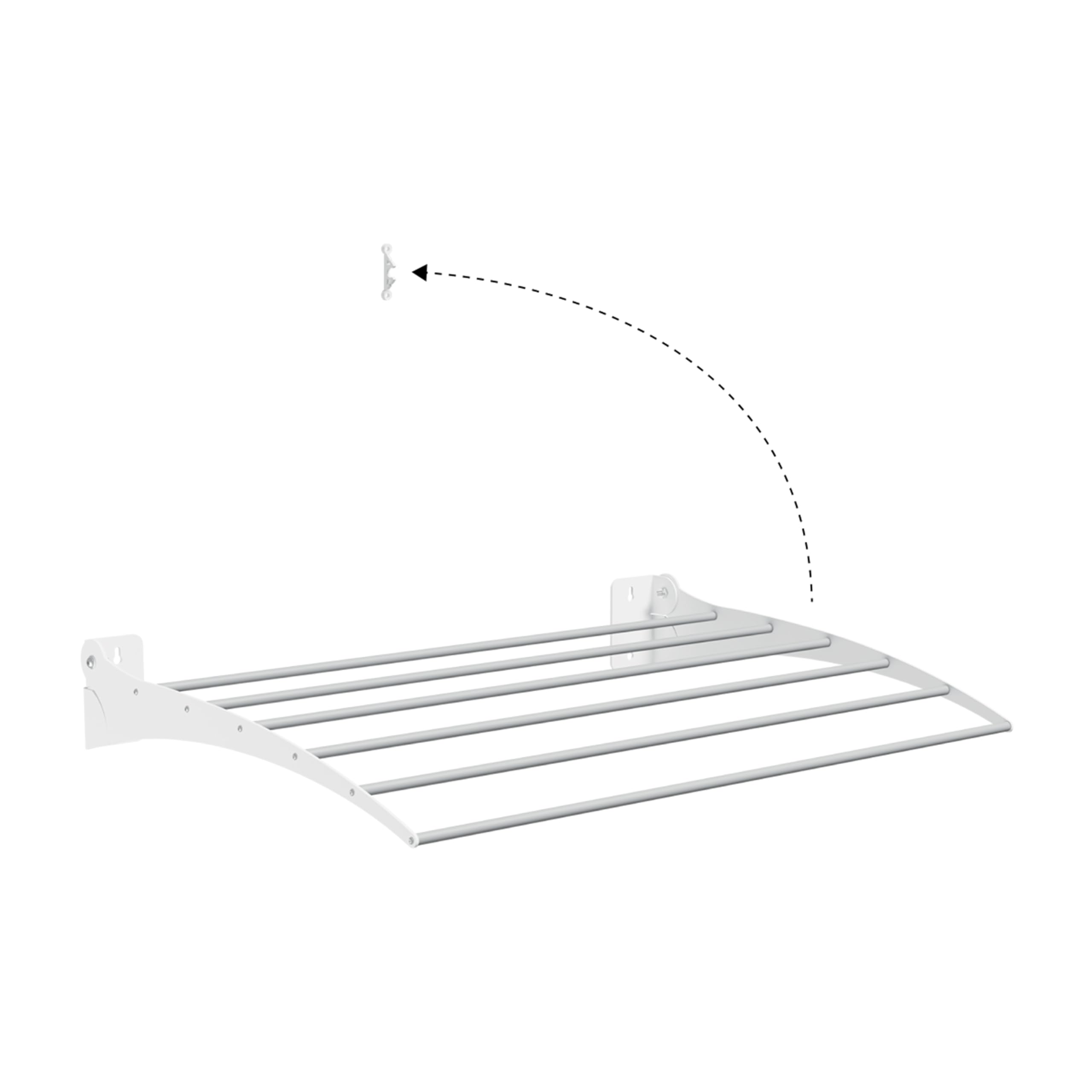 Tendedero de Pared Plegable | Aluminio | 75 cm, Blanco | Interior y Exterior