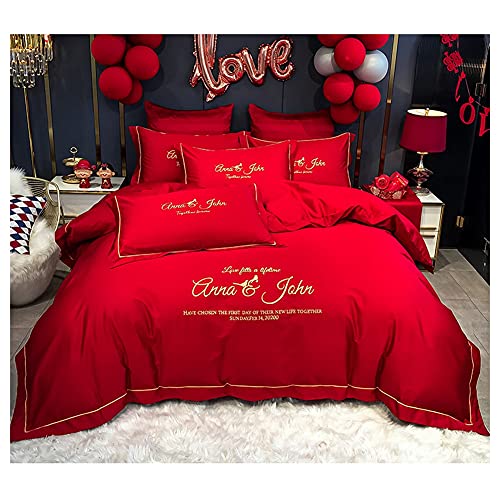 Célébration de mariage parure linge de lit 220x240 rouge chic - 2
