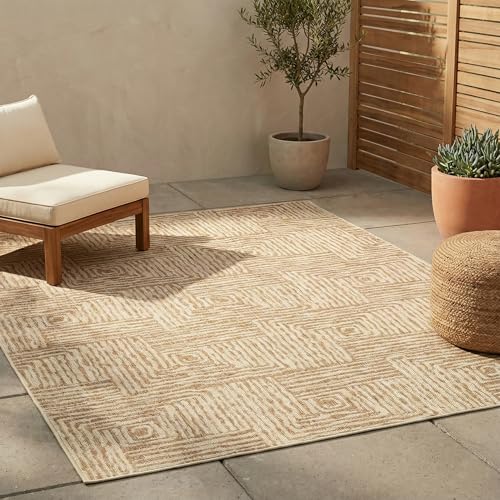 FH Home Flat Woven Outdoor Rug - Waterproof, Easy to...