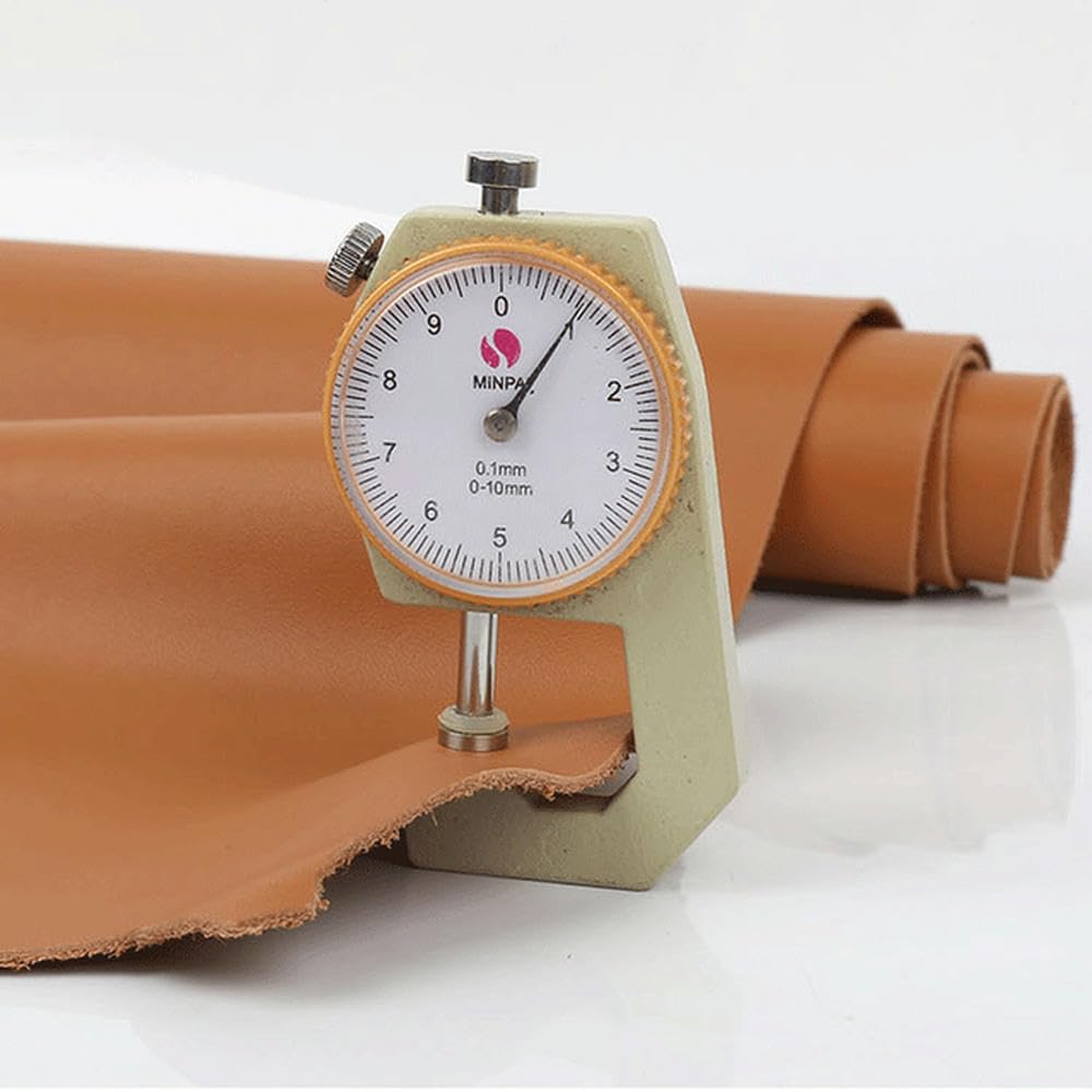 Skóra licowa do rzeźbienia, Prawdziwy materiał rzemieślniczy ze skóry bydlęcej 1 mm khaki, wiele rozmiarów(50x100cm)