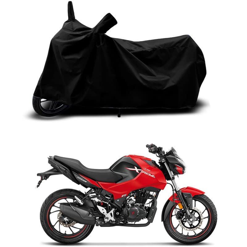 Image of 100% Scratchproof /UV-Rays /Heat Protection /Birds Dropping /Water Resistant /Dust Proof /Waterproof /Full Bike Scooty Two Wheeler Body Cover Compatible for Xtreme 160R All Varients[Black]