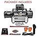RUGCEL WINCH 12000lb Waterproof Electric Truck Winch 12V Steel Rope Winch with Roller Fairlead, Wired Handle and 2 Infrared Remote,for Truck and Wrangler in Car Lift