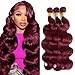 12A 99J Burgundy Body Wave Bundles Human Hair 1 Bundle 26 Inches 100% Human Hair Bundles