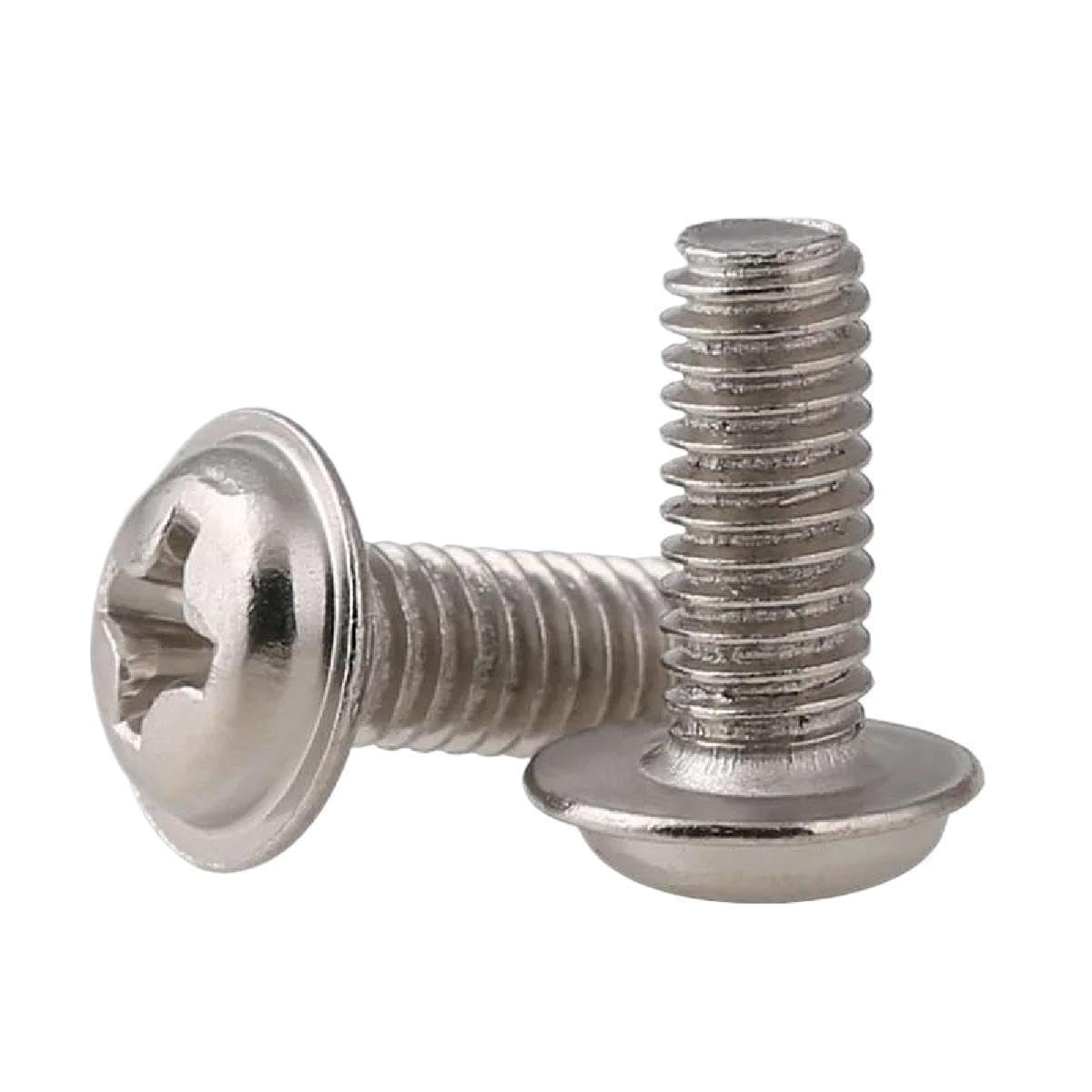Viti, Viti autofilettanti, Vite a Testa cilindrica Phillips M2-M4 Bullone a Testa Tonda con Testa a Croce in Acciaio al Carbonio nichelato/zincato(50pcs Nickel Plated,M3x4mm)