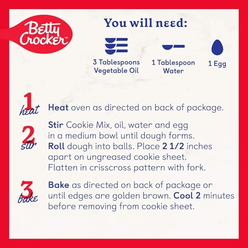 Image of Betty Crocker Peanut Butter Cookies, Cookie Baking Mix, 17.5 oz