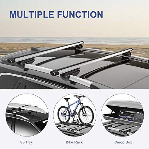 Mostplus Universal Adjustable Roof Rack Cross Bar Compatible For Maximum 48" Top Side Rails Width Only | Fits Vehicles Suvs With Raised Side Rails With Gap #TOP6