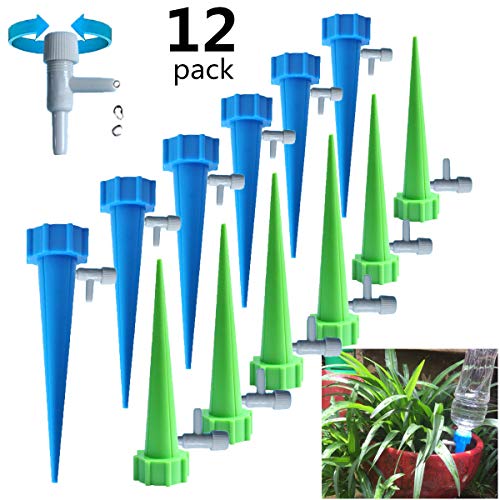 Preisvergleich Produktbild Joyeee 12 Stück Automatisch Bewässerung Spikes Einstellbar Bewässerungssystem Garten zur Pflanzen Bewässerung Blumen Bewässerung Zimmerpflanze Bewässerung Ideal als Urlaubsbewässerungssystem