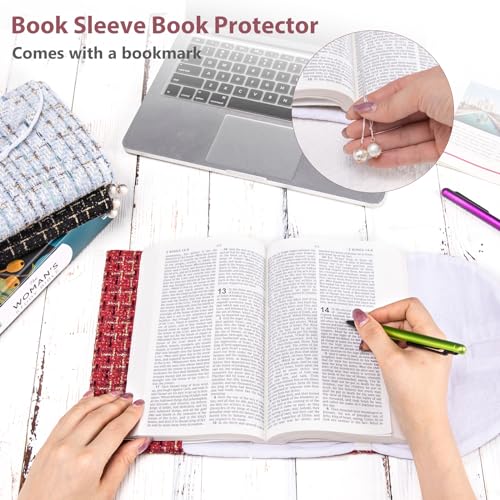 Aplufine Capa de Livro Tweed para Mulheres-Protetor de Livro Elegante para Amantes de Livros-Capa de