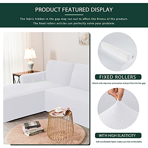 Chun Yi Small Armchair Cover And L Shaped Sofa Slipcovers (White, Left Chaise) #TOP6