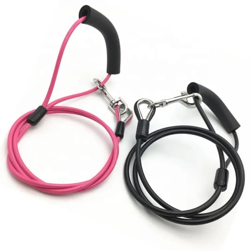 KittuPet Chew Proof Dog Leash, 5 FT Dog Tie Out Cable with Detachable 12 Inch Short Dog Leash Reflective Soft Padded Handle,Unchewable Coated Steel Training Dog Leash for Small Medium Large Dogs (B0CVV3612X) Amazon Price History, Amazon Price Tracker