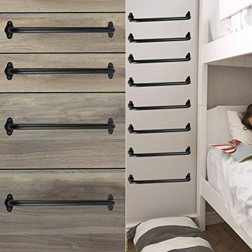 Purife 24 Inch No-Slip Black Industrial Stair Railing - Staircase Handrail, Hand Rails Inside Stair, Stairway Hand Railing, Rustic Pipe Handle, Iron Outdoor Deck Rail, Banister Rail, Safety Handle Bar #TOP5