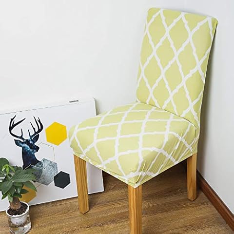 MDSCL Dining Chair Covers,Stretch Chair Covers Removable Washable Dining Chair Slipcovers Simple Geometric Rhombus Printed Protector Seat Covers For Dining Room Home Decoration,1Pcs Cover